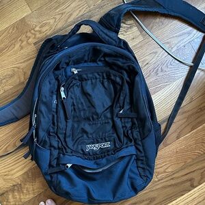 Jansport Black Men's Backpack with Front Logo